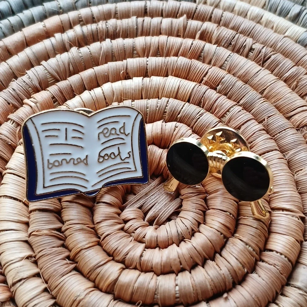 NEW I READ BANNED BOOKS Enamel Pin Set